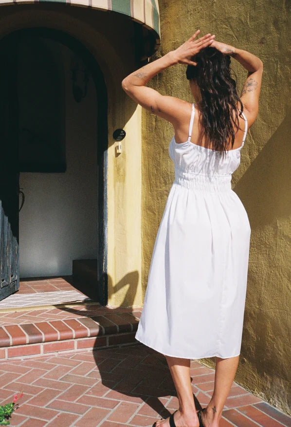 Adjustable Strap Keyhole Midi Slip Dress