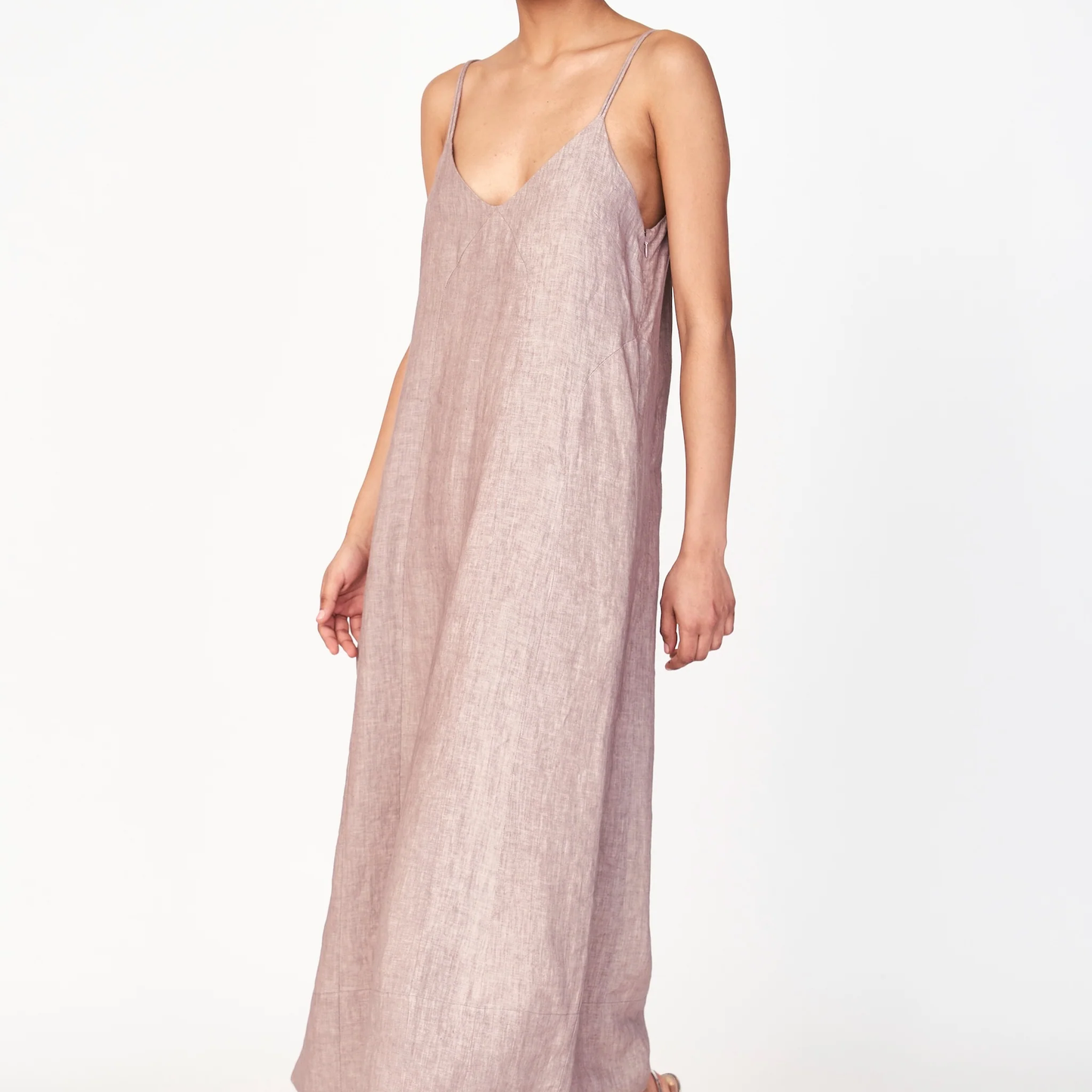 Deep V Spaghetti Strap Slip Midi Dress