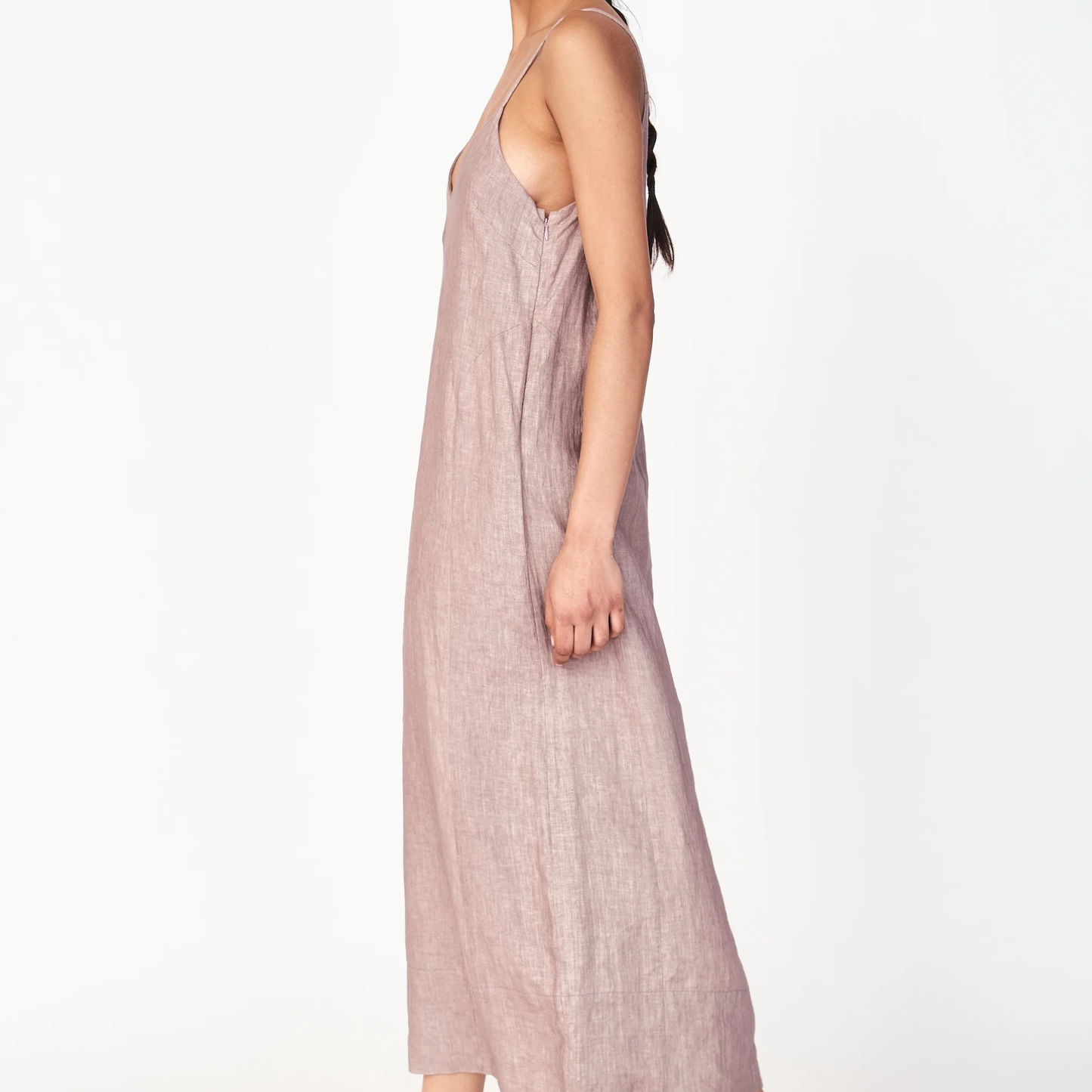 Deep V Spaghetti Strap Slip Midi Dress